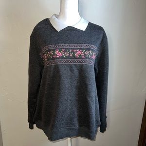 Grandma Sweater | Pullover with Collar | Country Store Crewneck